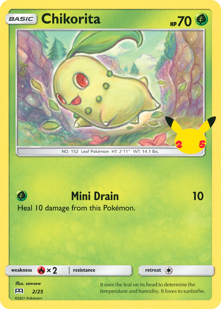 Chikorita (2/25) [McDonald's 25th Anniversary] | Silver Goblin