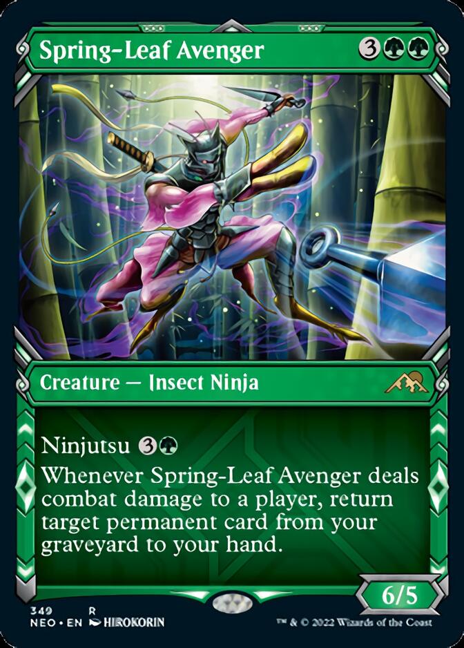Spring-Leaf Avenger (Showcase Ninja) [Kamigawa: Neon Dynasty] | Silver Goblin