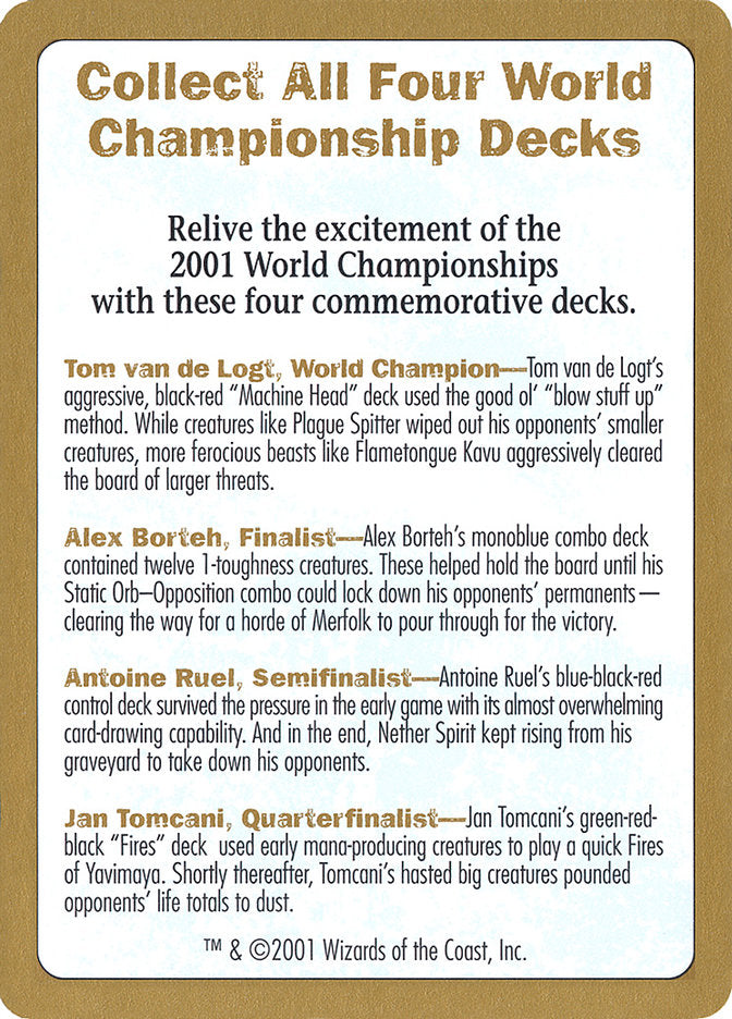 2001 World Championships Ad [World Championship Decks 2001] | Silver Goblin