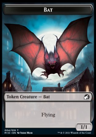 Human // Bat Double-Sided Token [Innistrad: Midnight Hunt Tokens] | Silver Goblin