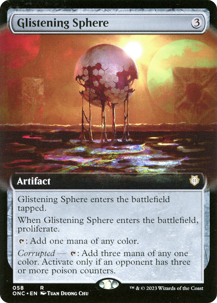 Glistening Sphere (Extended Art) [Phyrexia: All Will Be One Commander] | Silver Goblin