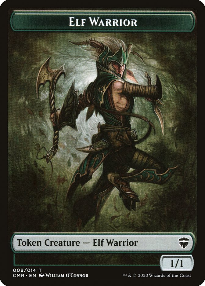 Elf Warrior // Zombie Double-Sided Token [Commander Legends Tokens] | Silver Goblin