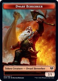 Dwarf Berserker // Cat Double-Sided Token [Kaldheim Tokens] | Silver Goblin