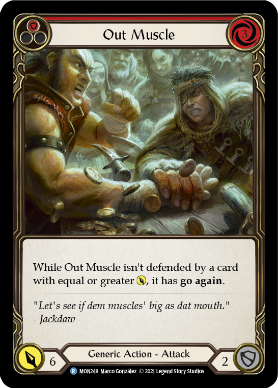 Out Muscle (Red) [MON248-RF] (Monarch)  1st Edition Rainbow Foil | Silver Goblin
