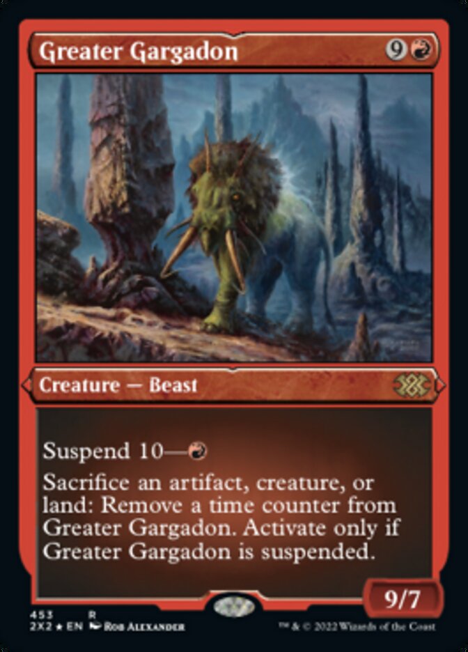 Greater Gargadon (Foil Etched) [Double Masters 2022] | Silver Goblin