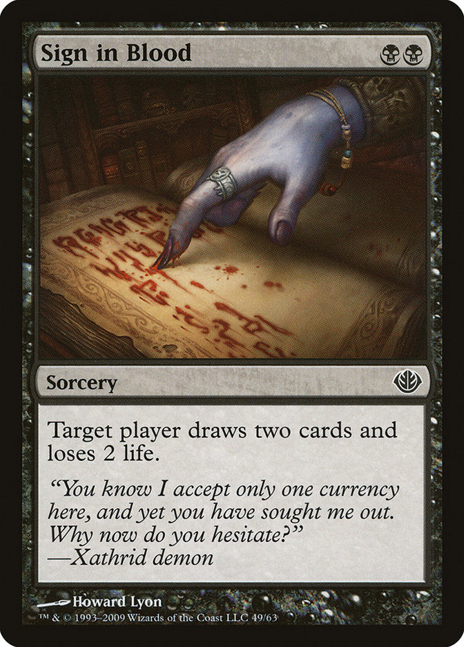 Sign in Blood [Duel Decks: Garruk vs. Liliana] | Silver Goblin