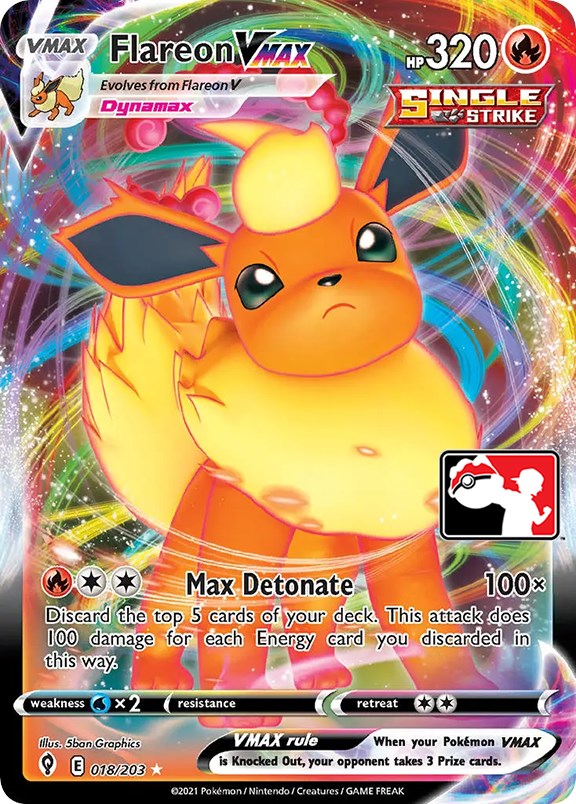 Flareon VMAX (018/203) [Prize Pack Series One] | Silver Goblin