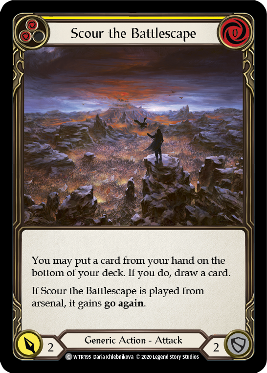 Scour the Battlescape (Yellow) [U-WTR195] (Welcome to Rathe Unlimited)  Unlimited Rainbow Foil | Silver Goblin