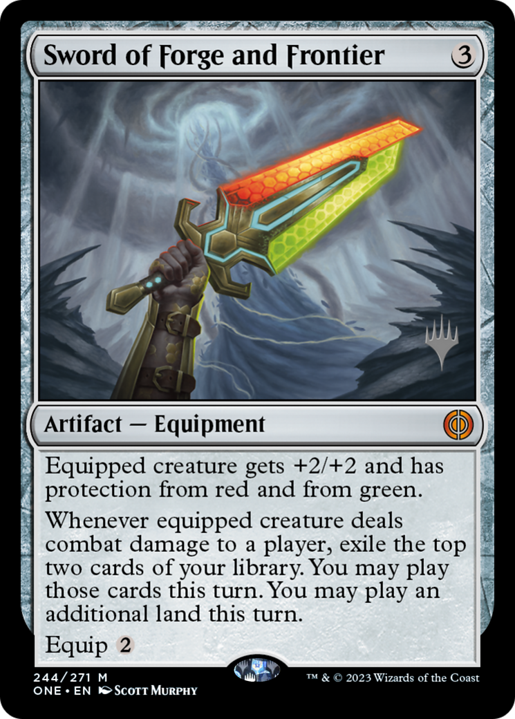 Sword of Forge and Frontier (Promo Pack) [Phyrexia: All Will Be One Promos] | Silver Goblin