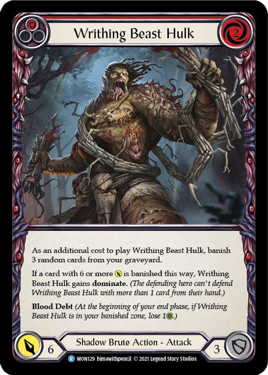 Writhing Beast Hulk (Red) [MON129] (Monarch)  1st Edition Normal | Silver Goblin