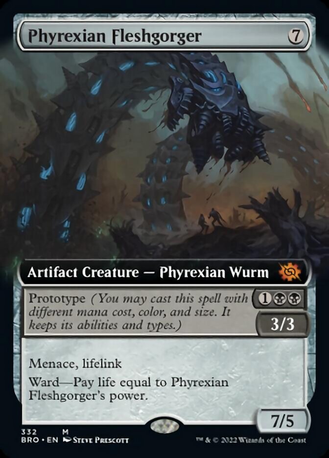 Phyrexian Fleshgorger (Extended Art) [The Brothers' War] | Silver Goblin
