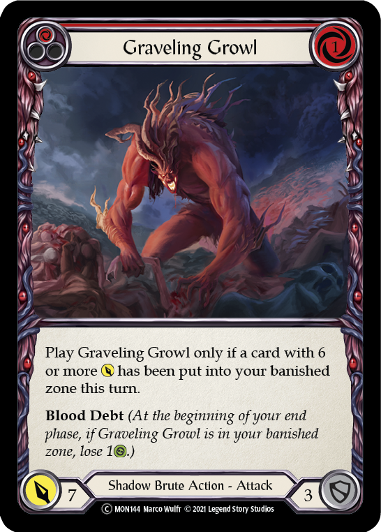Graveling Growl (Red) [U-MON144-RF] (Monarch Unlimited)  Unlimited Rainbow Foil | Silver Goblin