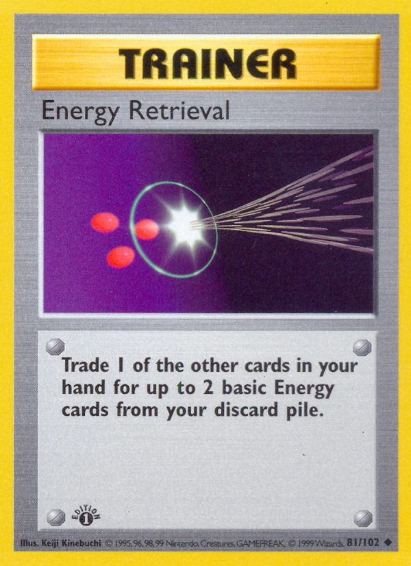 Energy Retrieval (81/102) (Shadowless) [Base Set 1st Edition] | Silver Goblin