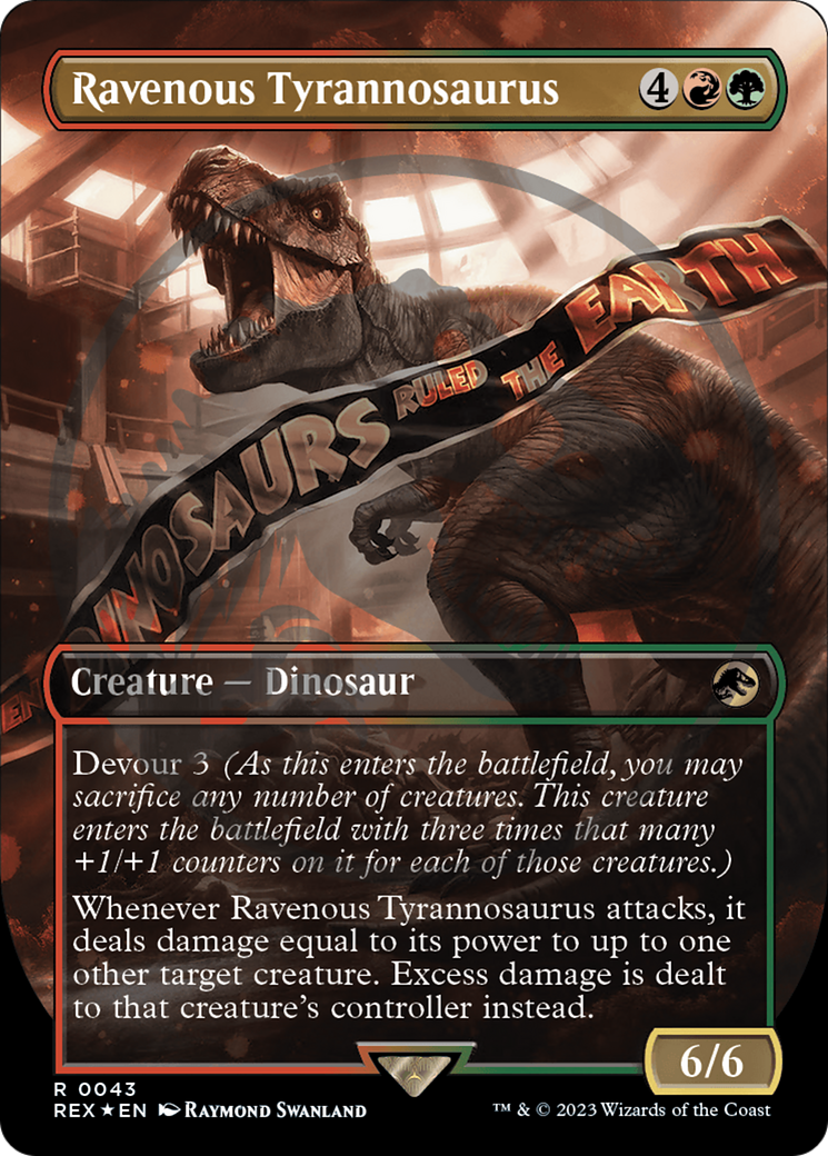 Ravenous Tyrannosaurus (Emblem) (Borderless) [Jurassic World Collection Tokens] | Silver Goblin