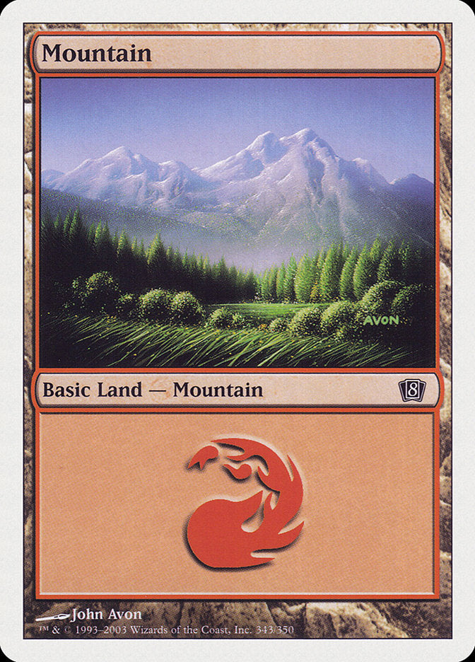 Mountain (343) [Eighth Edition] | Silver Goblin