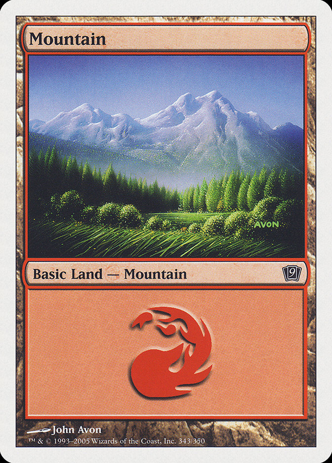 Mountain (343) [Ninth Edition] | Silver Goblin