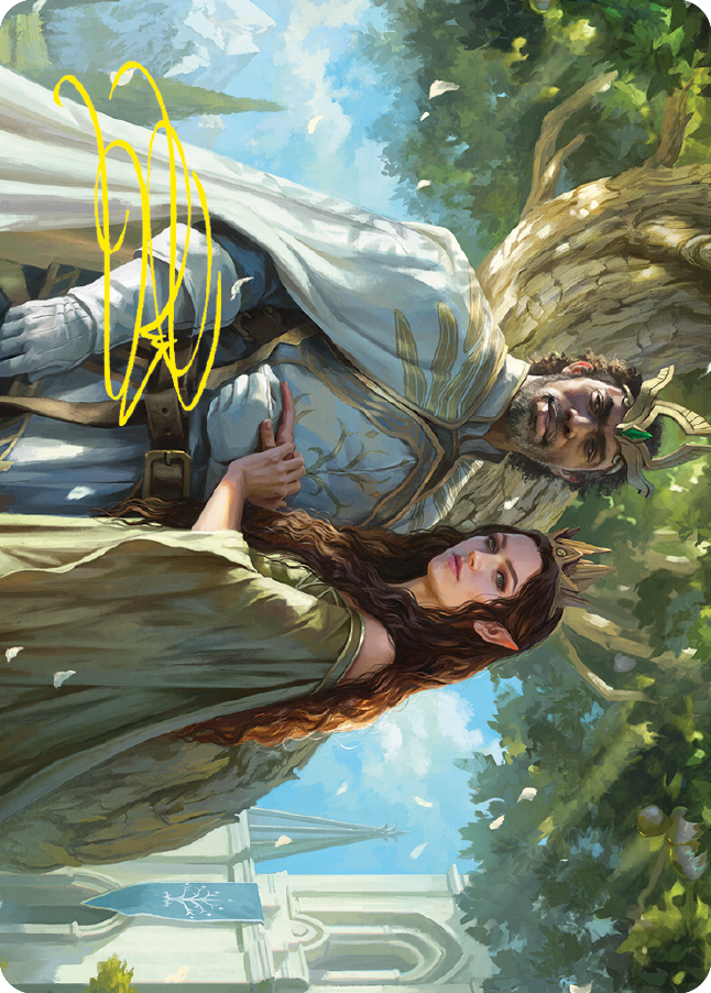 Aragorn and Arwen, Wed Art Card (Gold-Stamped Signature) [The Lord of the Rings: Tales of Middle-earth Art Series] | Silver Goblin