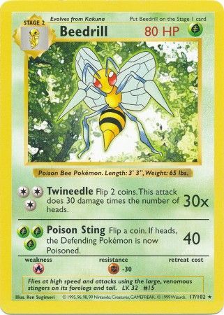 Beedrill (17/102) [Base Set Shadowless Unlimited] | Silver Goblin