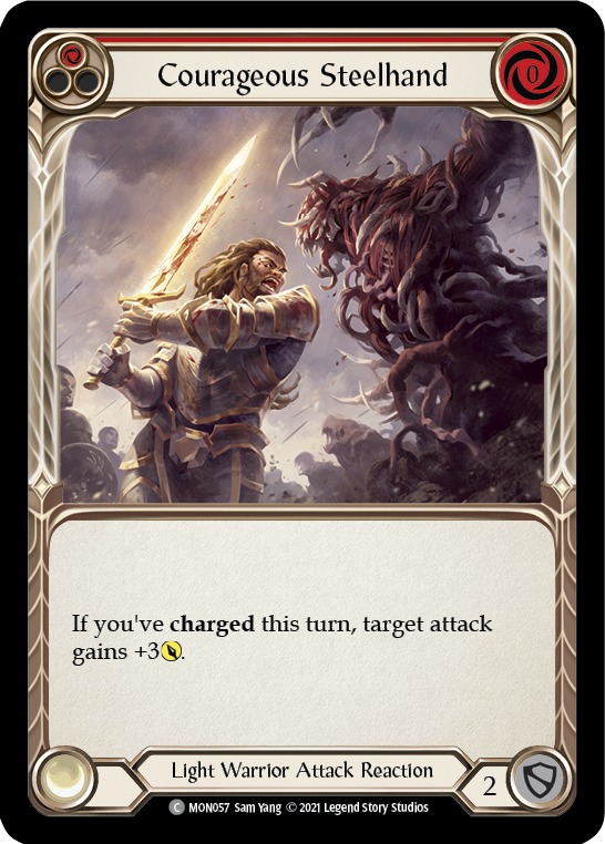 Courageous Steelhand (Red) [MON057] (Monarch)  1st Edition Normal | Silver Goblin