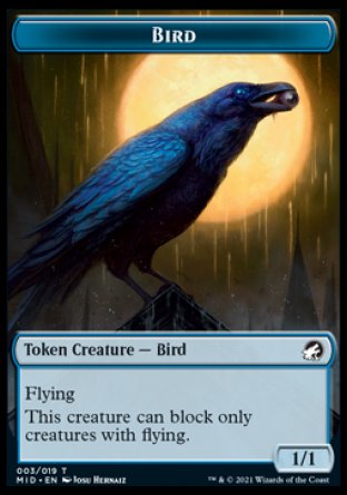 Bird Token [Innistrad: Midnight Hunt Tokens] | Silver Goblin