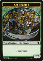 Cat Warrior (008) // Rat (003) Double-Sided Token [Commander 2017 Tokens] | Silver Goblin
