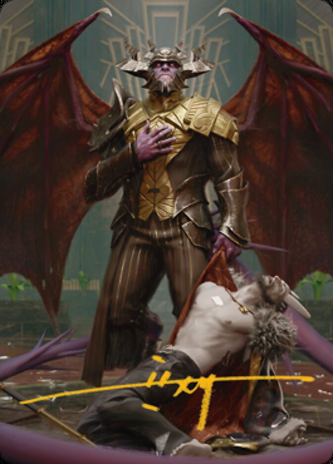 Ob Nixilis, the Adversary 1 Art Card (Gold-Stamped Signature) [Streets of New Capenna Art Series] | Silver Goblin