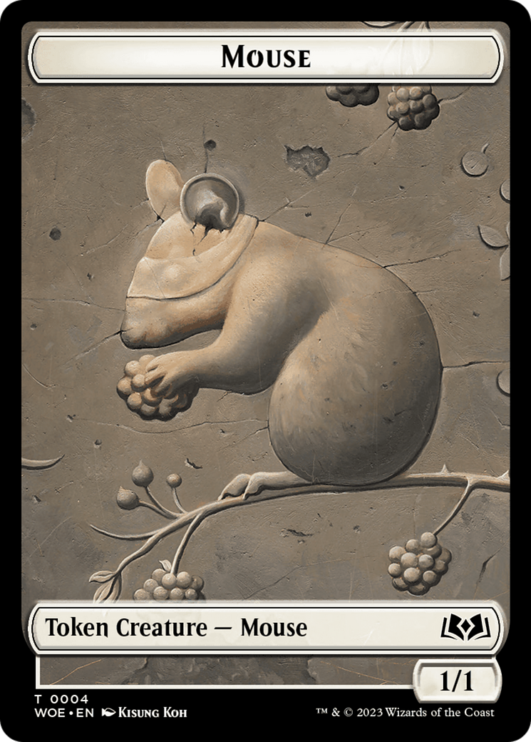 Mouse // Food (0010) Double-Sided Token [Wilds of Eldraine Tokens] | Silver Goblin