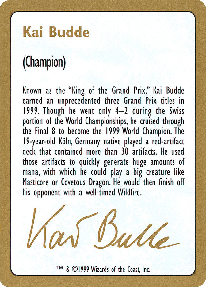 Kai Budde Bio [World Championship Decks 1999] | Silver Goblin