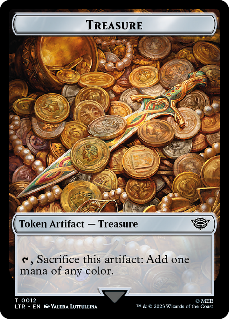 Elf Warrior // Treasure Double Sided Token [The Lord of the Rings: Tales of Middle-Earth Commander Tokens] | Silver Goblin