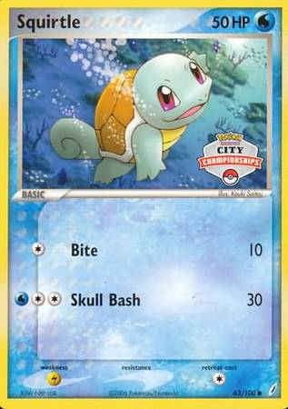 Squirtle (63/100) (City Championship Promo) [EX: Crystal Guardians] | Silver Goblin