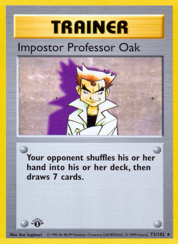 Impostor Professor Oak (73/102) (Shadowless) [Base Set 1st Edition] | Silver Goblin