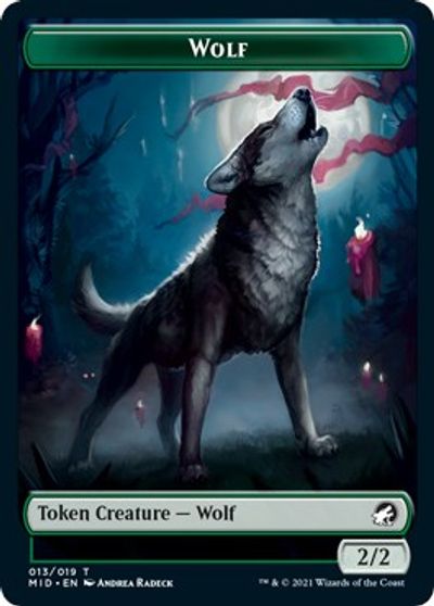 Rhino // Wolf Double-Sided Token [Innistrad: Midnight Hunt Commander Tokens] | Silver Goblin