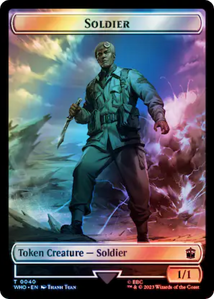 Soldier // Mutant Double-Sided Token (Surge Foil) [Doctor Who Tokens] | Silver Goblin