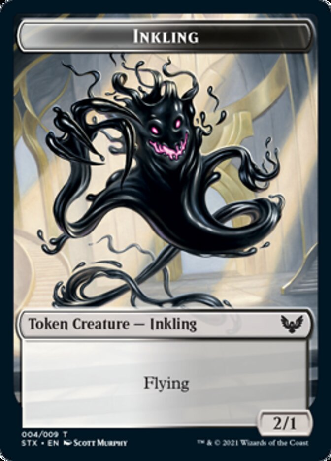 Spirit // Inkling Double-Sided Token [Strixhaven: School of Mages Tokens] | Silver Goblin
