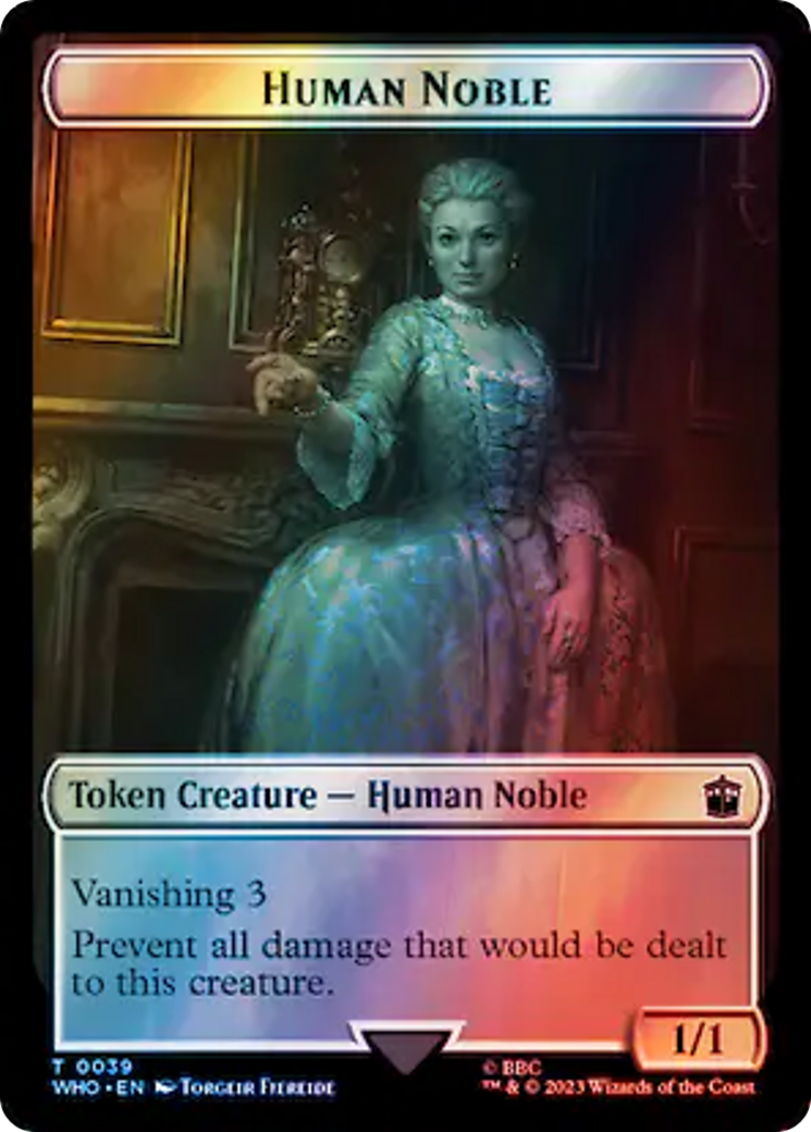 Human Noble // Treasure (0062) Double-Sided Token (Surge Foil) [Doctor Who Tokens] | Silver Goblin