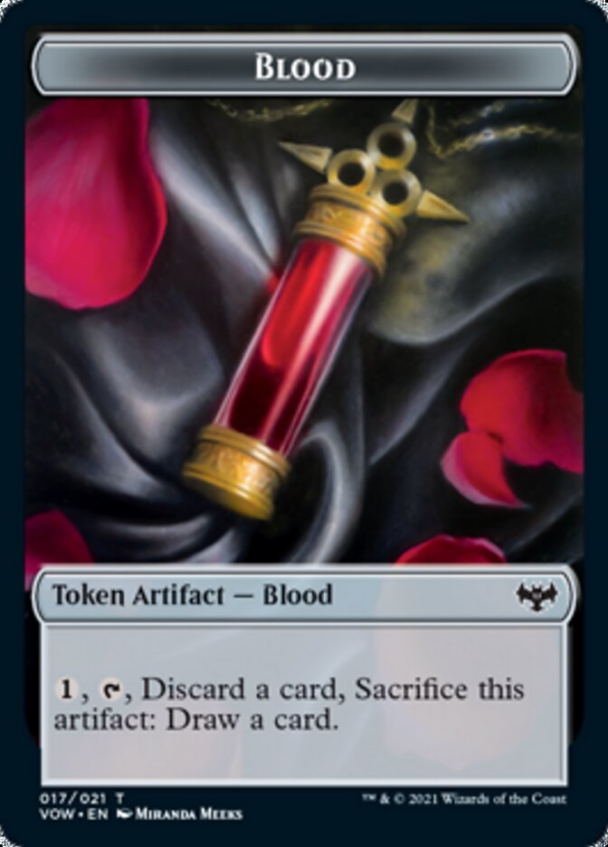 Blood // Chandra, Dressed to Kill Emblem Double-Sided Token [Innistrad: Crimson Vow Tokens] | Silver Goblin