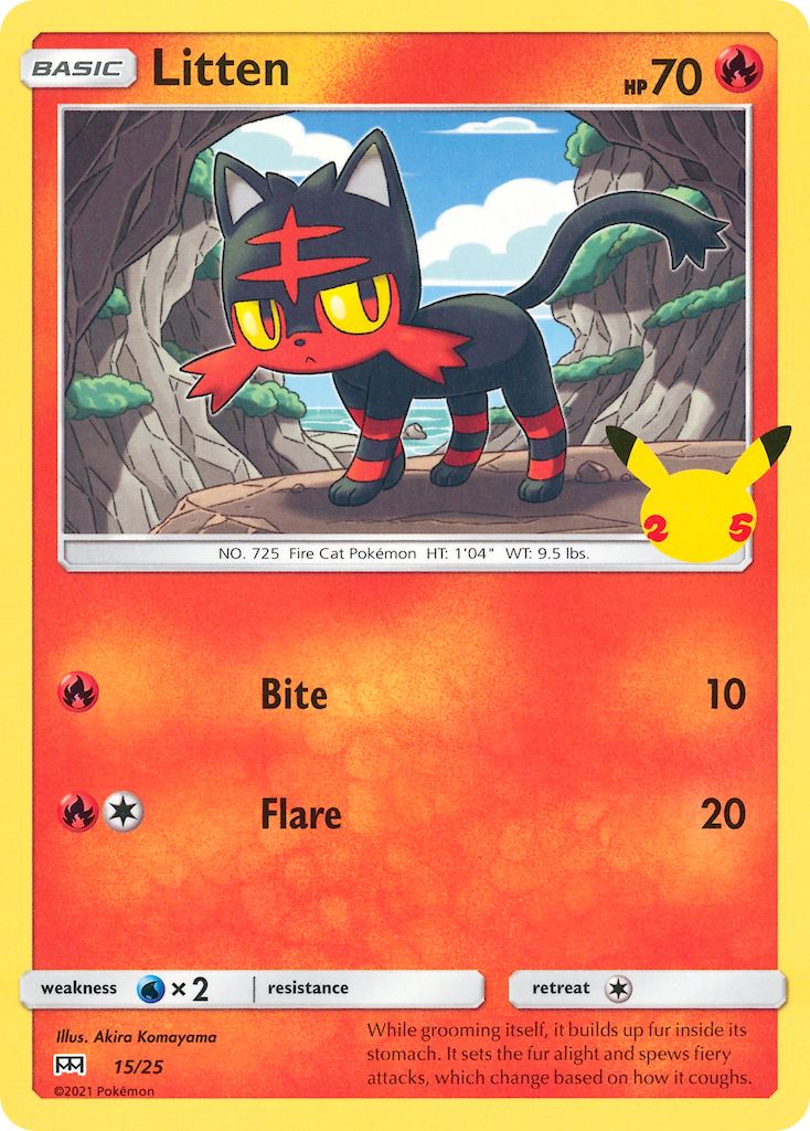 Litten (15/25) [McDonald's 25th Anniversary] | Silver Goblin