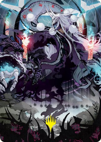 Echo of Death's Wail Art Card (Gold-Stamped Signature) [Kamigawa: Neon Dynasty Art Series] | Silver Goblin