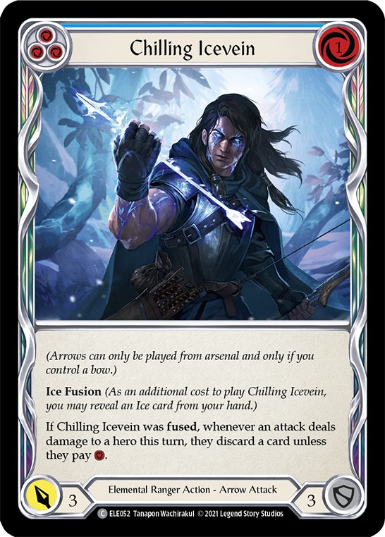 Chilling Icevein (Blue) [ELE052] (Tales of Aria)  1st Edition Rainbow Foil | Silver Goblin