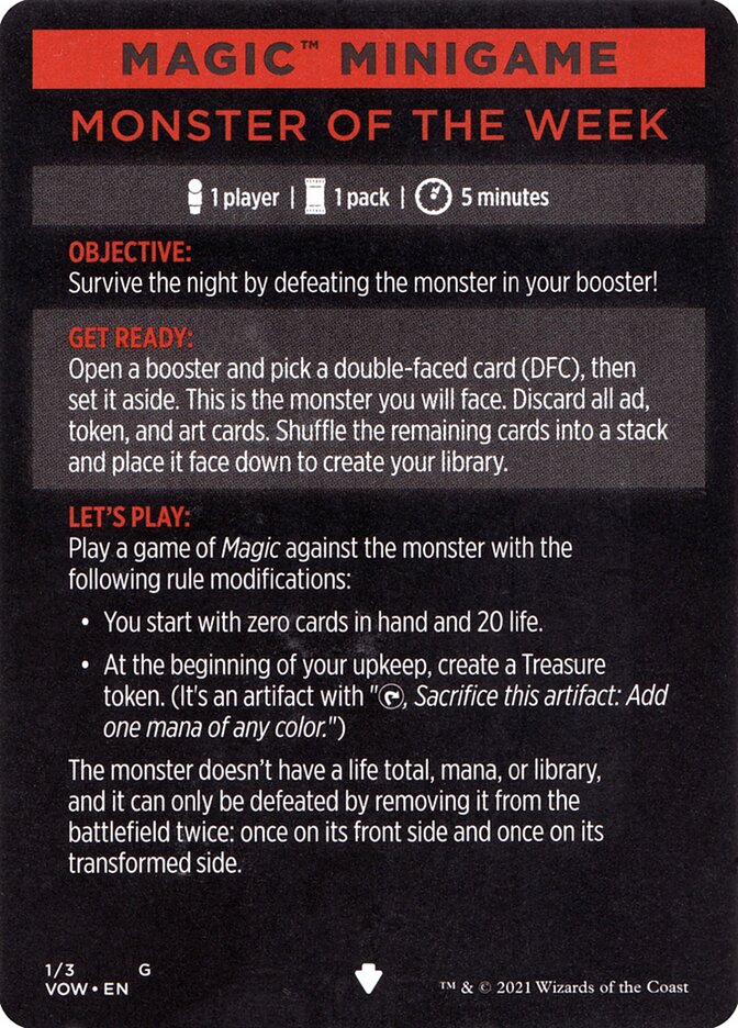 Monster of The Week (Magic Minigame) [Innistrad: Crimson Vow Minigame] | Silver Goblin