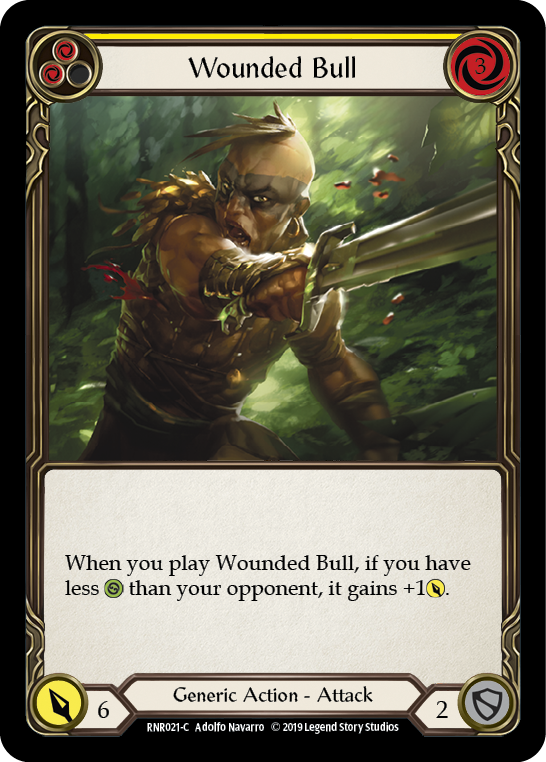 Wounded Bull (Yellow) [RNR021-C] (Rhinar Hero Deck)  1st Edition Normal | Silver Goblin