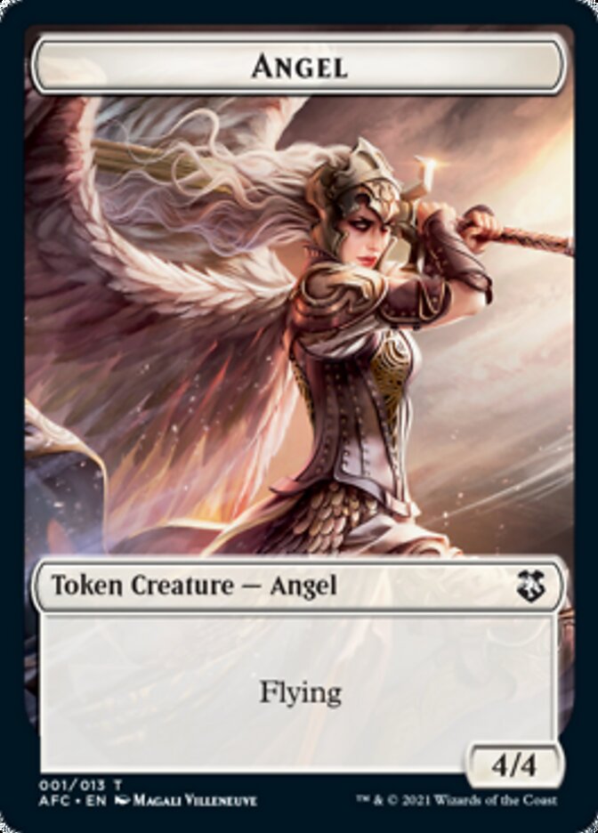 Angel // Saproling Double-Sided Token [Dungeons & Dragons: Adventures in the Forgotten Realms Commander Tokens] | Silver Goblin