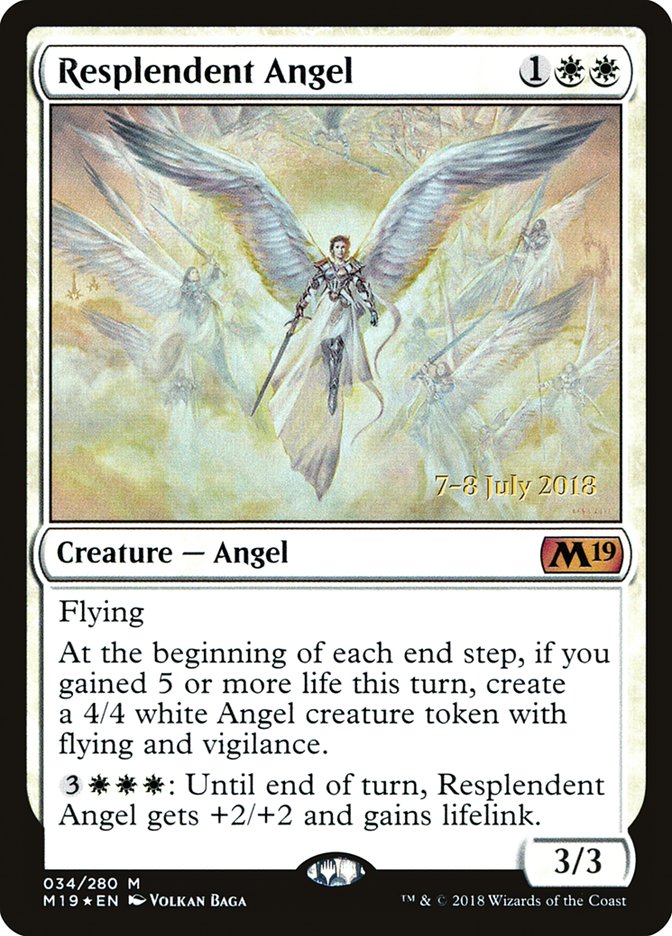 Resplendent Angel [Core Set 2019 Prerelease Promos] | Silver Goblin