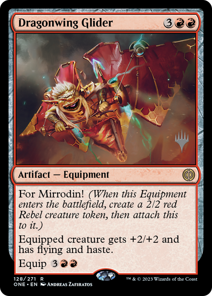 Dragonwing Glider (Promo Pack) [Phyrexia: All Will Be One Promos] | Silver Goblin