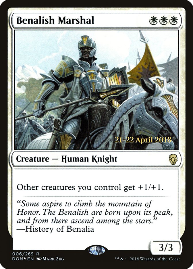 Benalish Marshal [Dominaria Prerelease Promos] | Silver Goblin