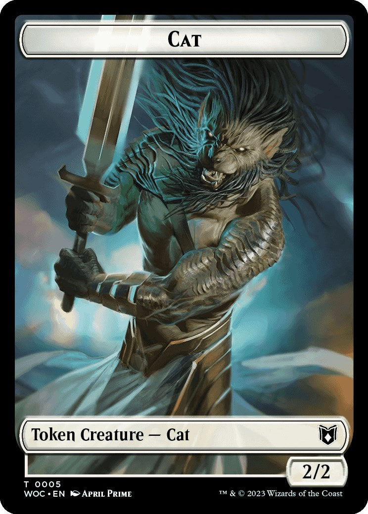 Cat (0005) // Human Double-Sided Token [Wilds of Eldraine Commander Tokens] | Silver Goblin