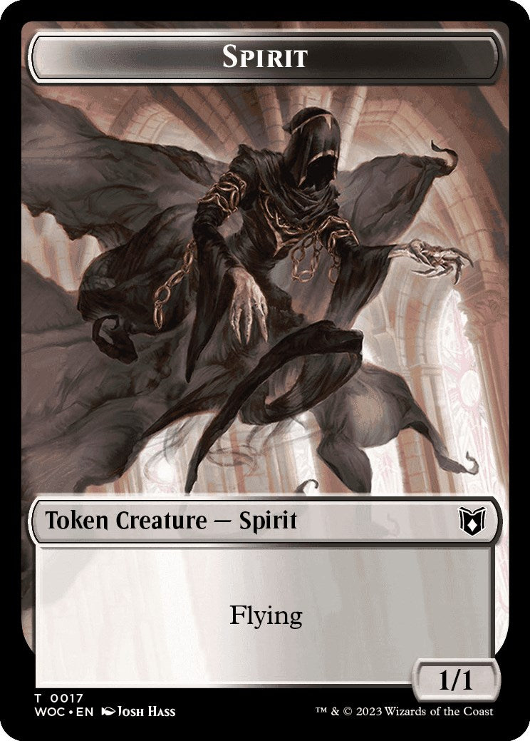 Spirit // Saproling Double-Sided Token [Wilds of Eldraine Commander Tokens] | Silver Goblin