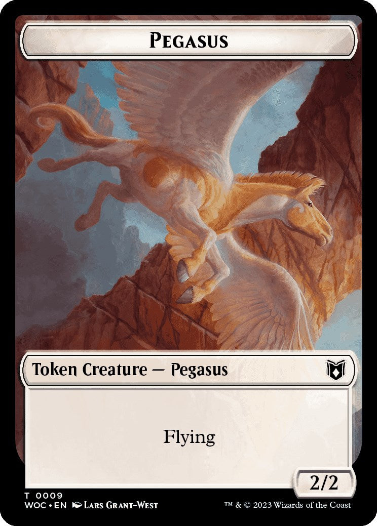 Pegasus // Saproling Double-Sided Token [Wilds of Eldraine Commander Tokens] | Silver Goblin