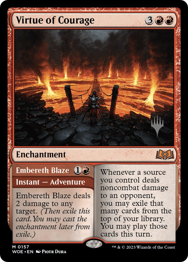 Virtue of Courage //Embereth Blaze (Promo Pack) [Wilds of Eldraine Promos] | Silver Goblin