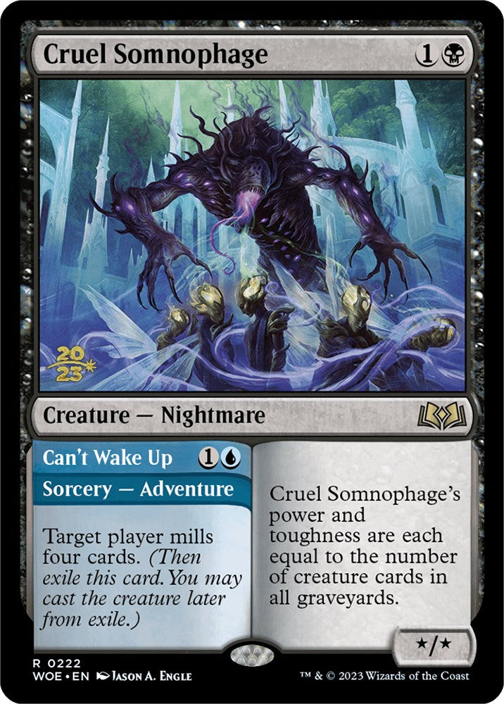Cruel Somnophage // Can't Wake Up (Promo Pack) [Wilds of Eldraine Promos] | Silver Goblin